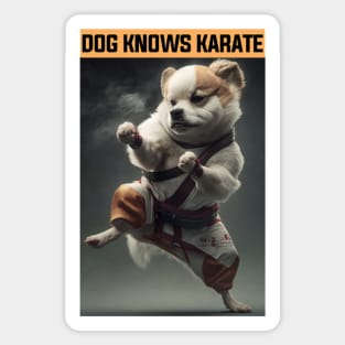 Dog Knows Karate Funny Dog Sticker